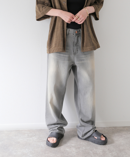 JOINT WORKS（ジョイントワークス）の「ウォッシュ ワイドデニムパンツ（デニムパンツ・レディース・チャコールグレー・SMALL/MEDIUM）」の14枚目の写真