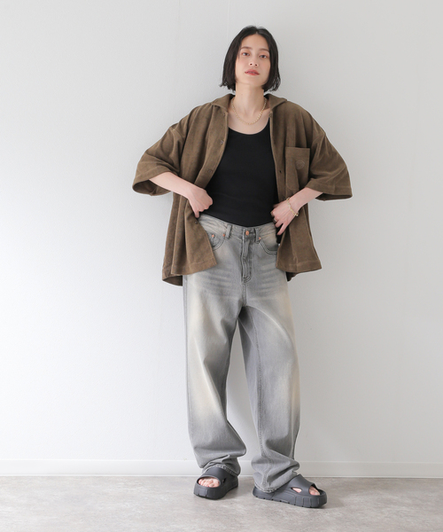 JOINT WORKS（ジョイントワークス）の「ウォッシュ ワイドデニムパンツ（デニムパンツ・レディース・チャコールグレー・SMALL/MEDIUM）」の19枚目の写真