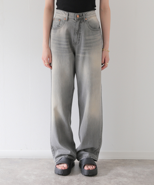 JOINT WORKS（ジョイントワークス）の「ウォッシュ ワイドデニムパンツ（デニムパンツ・レディース・チャコールグレー・SMALL/MEDIUM）」の12枚目の写真