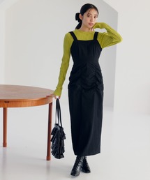 mysty woman | ウエストギャザージャンスカ　975661(ジャンパースカート)