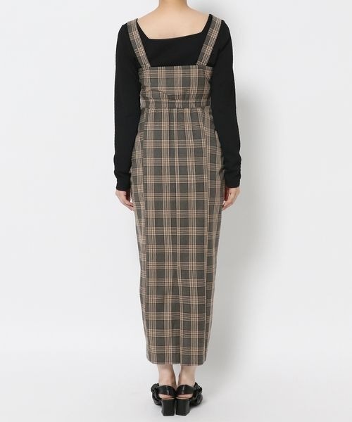 mysty woman（ミスティウーマン）の「ウエストギャザージャンスカ　975661（ジャンパースカート・レディース・ブラック/グレー系その他/ベージュ系その他・FREE）」の8枚目の写真