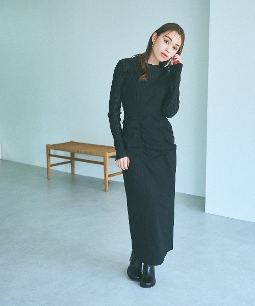 mysty woman（ミスティウーマン）の「ウエストギャザージャンスカ　975661（ジャンパースカート・レディース・ブラック/グレー系その他/ベージュ系その他・FREE）」の20枚目の写真