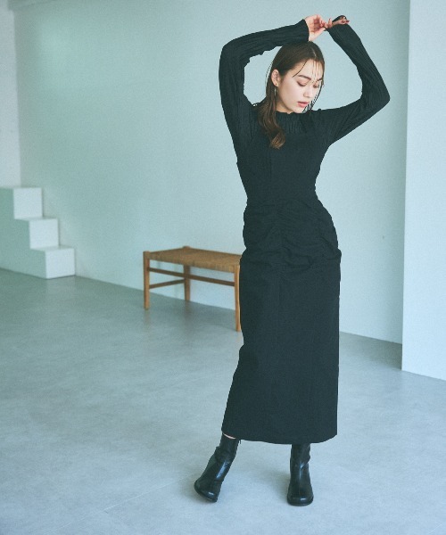 mysty woman（ミスティウーマン）の「ウエストギャザージャンスカ　975661（ジャンパースカート・レディース・ブラック/グレー系その他/ベージュ系その他・FREE）」の21枚目の写真