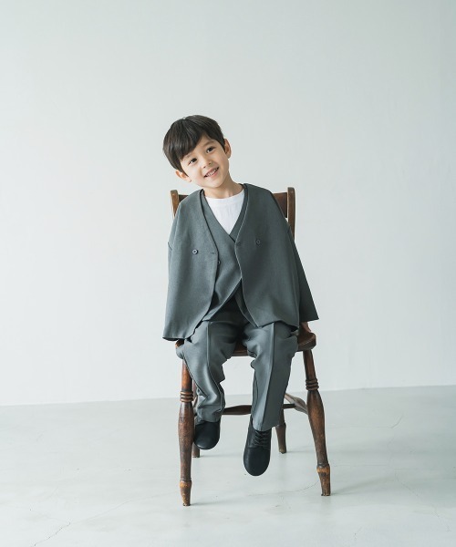 riziere（リジェール）の「アシンメトリーデザインベスト（スーツベスト・キッズ・サンドベージュ/グレー/ネイビー/カーキ系/ブラック・150/130/100/110/140/120/90/160）」の17枚目の写真