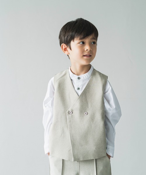 riziere（リジェール）の「アシンメトリーデザインベスト（スーツベスト・キッズ・サンドベージュ/グレー/ネイビー/カーキ系/ブラック・150/130/100/110/140/120/90/160）」の22枚目の写真
