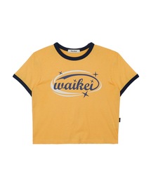 【WaiKei 】ウーマン ビンテージロゴ リンガー ハーフTシャツ / Women vintage logo ringer half sleeve tshirts