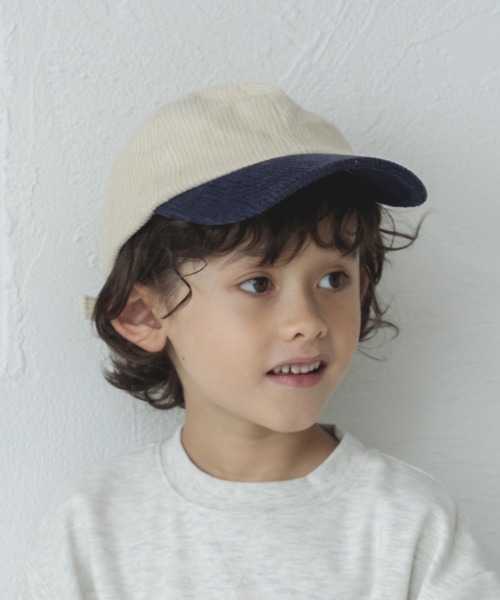 pairmanon（ペアマノン）の「コーデュロイ バイカラー キャップ（キャップ・キッズ・ブルー/ネイビー・FREE）」の2枚目の写真