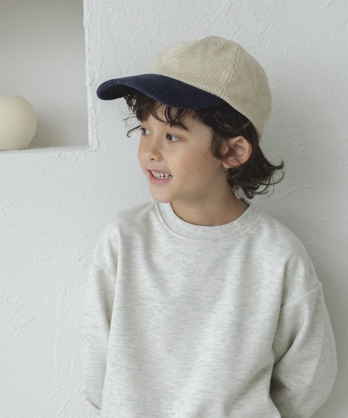 pairmanon（ペアマノン）の「コーデュロイ バイカラー キャップ（キャップ・キッズ・ブルー/ネイビー・FREE）」の4枚目の写真