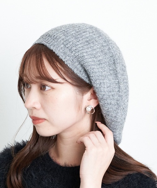 Chico（チコ）の「ニットベレー帽（ハンチング/ベレー帽・レディース・グレー/アイボリー/ブラック・FREE）」の3枚目の写真