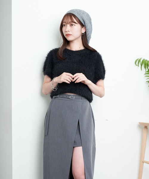 Chico（チコ）の「ニットベレー帽（ハンチング/ベレー帽・レディース・グレー/アイボリー/ブラック・FREE）」の15枚目の写真