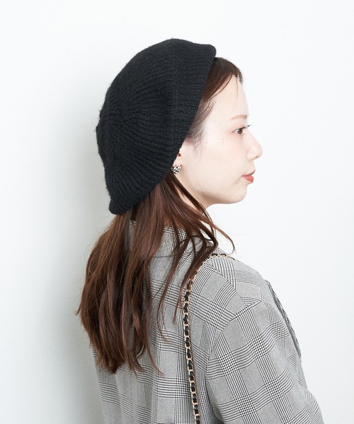 Chico（チコ）の「ニットベレー帽（ハンチング/ベレー帽・レディース・グレー/アイボリー/ブラック・FREE）」の9枚目の写真