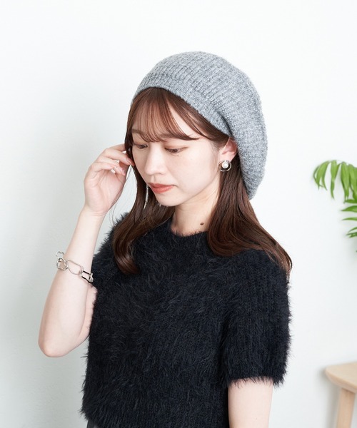 Chico（チコ）の「ニットベレー帽（ハンチング/ベレー帽・レディース・グレー/アイボリー/ブラック・FREE）」の13枚目の写真
