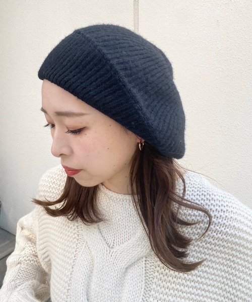 Chico（チコ）の「ニットベレー帽（ハンチング/ベレー帽・レディース・グレー/アイボリー/ブラック・FREE）」の21枚目の写真
