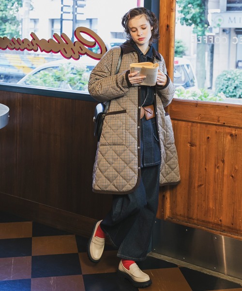 forksy.（フォルクシー）の「【forksy.】コーデュロイパイピング キルティングミドルジャケット（その他アウター・レディース・チェック/カーキ/ベージュ/ブラック・FREE）」の6枚目の写真