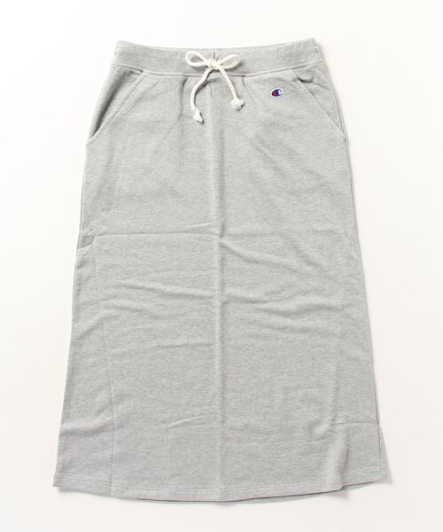 Champion（チャンピオン）の「Champion（チャンピオン）ワンポイントロゴ裏毛スウェットロングスカート レディース（スカート・レディース・グレー/ブラック/ネイビー・M/L）」の6枚目の写真