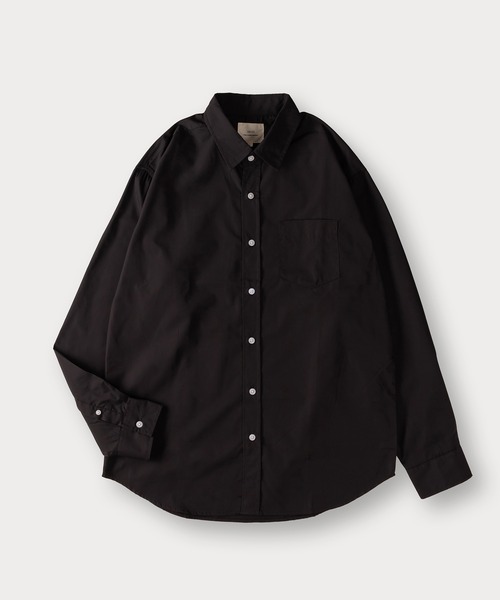 SlashDate（スラッシュデイト）の「ブロードレギュラーカラーシャツ/無地＆ストライプ/リラックスフィット（シャツ/ブラウス・メンズ・ブルー/チャコールグレー/ブラック/ベージュ/ホワイト・L/M/XL）」の7枚目の写真