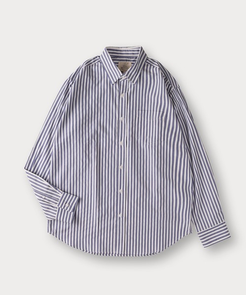 SlashDate（スラッシュデイト）の「ブロードレギュラーカラーシャツ/無地＆ストライプ/リラックスフィット（シャツ/ブラウス・メンズ・ブルー/チャコールグレー/ブラック/ベージュ/ホワイト・L/M/XL）」の9枚目の写真