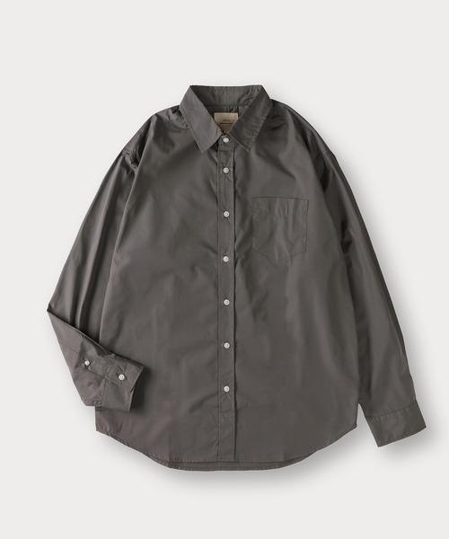 SlashDate（スラッシュデイト）の「ブロードレギュラーカラーシャツ/無地＆ストライプ/リラックスフィット（シャツ/ブラウス・メンズ・ブルー/チャコールグレー/ブラック/ベージュ/ホワイト・L/M/XL）」の10枚目の写真