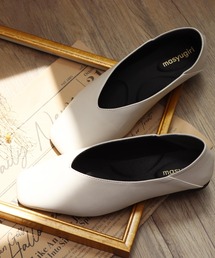 masyugirl（マシュガール）の「【4E幅広・大きいサイズ】スクエアトゥVカットフラットパンプス（パンプス）」