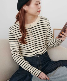 【WEB限定】リブ2WAY多釦プルオーバー