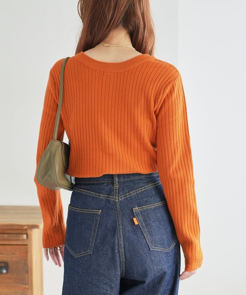 DISCOAT(ディスコート)の「【WEB限定】リブ2WAY多釦プルオーバー(ニット/セーター・レディース・ブラック/グレー/オレンジ/ブルー/アイボリー/ホワイト系その他/グリーン系その他/ネイビー/ブラウン/ブラック×ホワイト・FREE)」の17枚目の写真