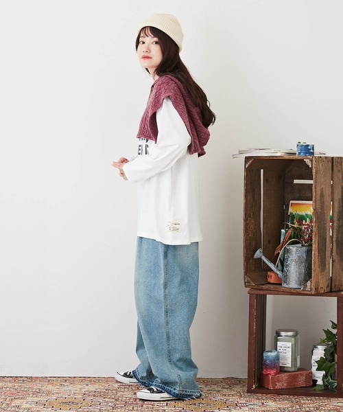 CUBE SUGAR（キューブシュガー）の「アンティークニットバラクラバケープ（ネックウォーマー/スヌード・レディース・グリーン/チャコールグレー/ピンク/ナチュラル・M）」の9枚目の写真