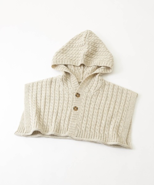 CUBE SUGAR（キューブシュガー）の「アンティークニットバラクラバケープ（ネックウォーマー/スヌード・レディース・グリーン/チャコールグレー/ピンク/ナチュラル・M）」の12枚目の写真