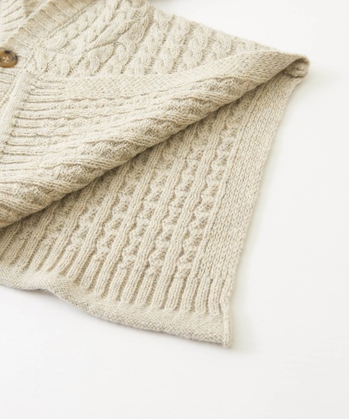 CUBE SUGAR（キューブシュガー）の「アンティークニットバラクラバケープ（ネックウォーマー/スヌード・レディース・グリーン/チャコールグレー/ピンク/ナチュラル・M）」の15枚目の写真