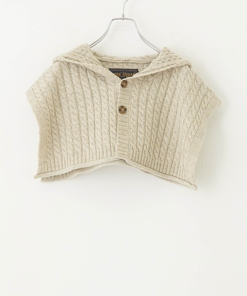 CUBE SUGAR（キューブシュガー）の「アンティークニットバラクラバケープ（ネックウォーマー/スヌード・レディース・グリーン/チャコールグレー/ピンク/ナチュラル・M）」の19枚目の写真