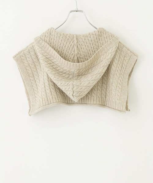 CUBE SUGAR（キューブシュガー）の「アンティークニットバラクラバケープ（ネックウォーマー/スヌード・レディース・グリーン/チャコールグレー/ピンク/ナチュラル・M）」の20枚目の写真