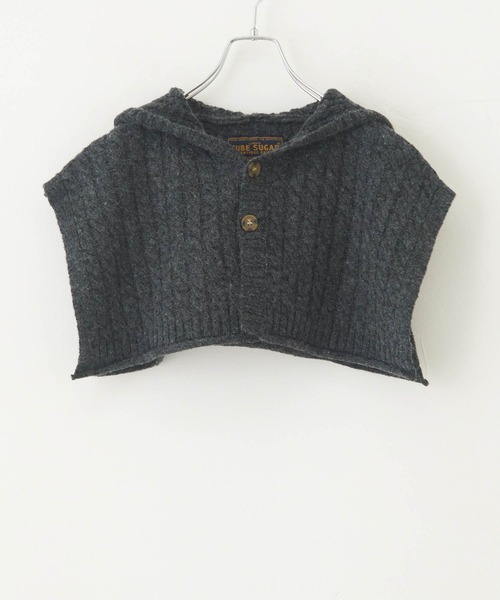 CUBE SUGAR（キューブシュガー）の「アンティークニットバラクラバケープ（ネックウォーマー/スヌード・レディース・グリーン/チャコールグレー/ピンク/ナチュラル・M）」の21枚目の写真