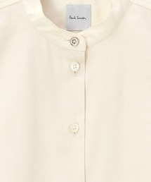Paul Smith - ポールスミス ビブヨークノーカラーシャツ ブラウス 長袖 無地 40 白 0f8feef7f79683e8c6829acede25ac