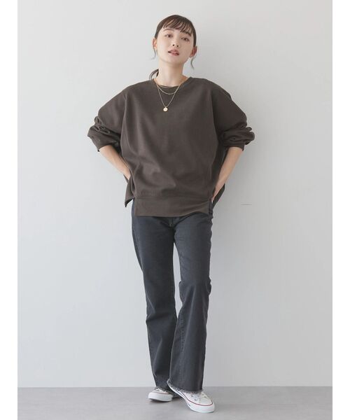 AMERICAN HOLIC（アメリカンホリック）の「切替ワイドポンチプルオーバー（Tシャツ/カットソー・レディース・ブラウン/ライトグレー/モカ/ブラック/グリーン・M/L）」の22枚目の写真