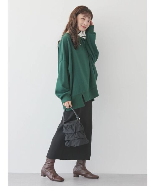 AMERICAN HOLIC（アメリカンホリック）の「切替ワイドポンチプルオーバー（Tシャツ/カットソー・レディース・ブラウン/ライトグレー/モカ/ブラック/グリーン・M/L）」の19枚目の写真
