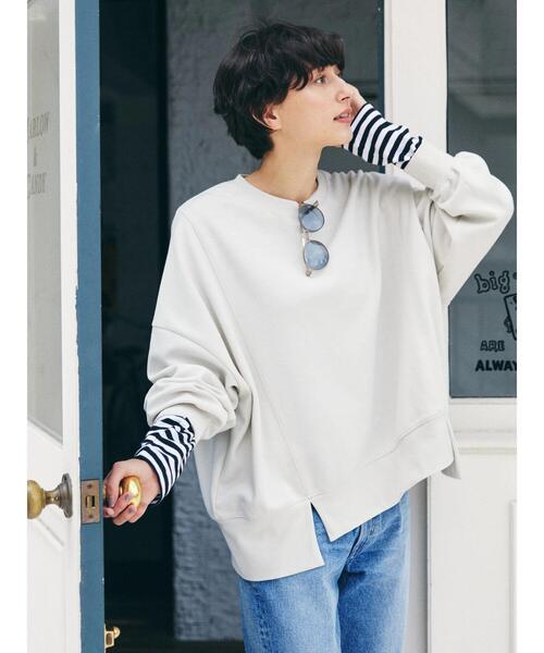 AMERICAN HOLIC（アメリカンホリック）の「切替ワイドポンチプルオーバー（Tシャツ/カットソー・レディース・ブラウン/ライトグレー/モカ/ブラック/グリーン・M/L）」の2枚目の写真