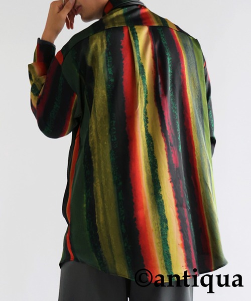 antiqua（アンティカ）の「ニュアンスストライプシャツ（シャツ/ブラウス・レディース・ブルー/イエロー・FREE）」の10枚目の写真