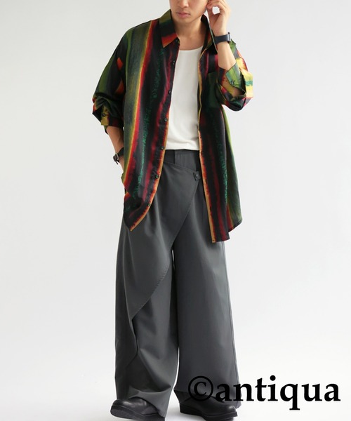 antiqua（アンティカ）の「ニュアンスストライプシャツ（シャツ/ブラウス・レディース・ブルー/イエロー・FREE）」の14枚目の写真