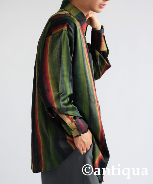 antiqua（アンティカ）の「ニュアンスストライプシャツ（シャツ/ブラウス・レディース・ブルー/イエロー・FREE）」の12枚目の写真