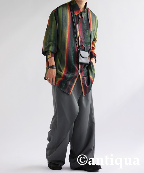 antiqua（アンティカ）の「ニュアンスストライプシャツ（シャツ/ブラウス・レディース・ブルー/イエロー・FREE）」の11枚目の写真