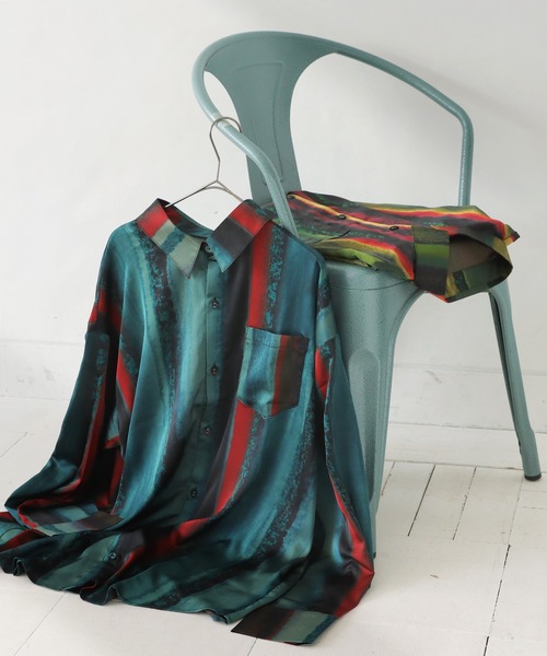 antiqua（アンティカ）の「ニュアンスストライプシャツ（シャツ/ブラウス・レディース・ブルー/イエロー・FREE）」の16枚目の写真