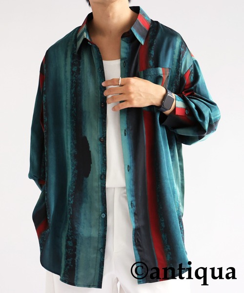 antiqua（アンティカ）の「ニュアンスストライプシャツ（シャツ/ブラウス・レディース・ブルー/イエロー・FREE）」の6枚目の写真