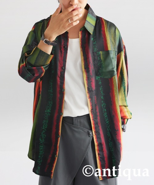 antiqua（アンティカ）の「ニュアンスストライプシャツ（シャツ/ブラウス・レディース・ブルー/イエロー・FREE）」の13枚目の写真