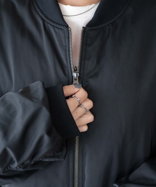 WEGO(ウィゴー)の「WEGO/ヴィンテージライクMA-1(MA-1・レディース・ブラック/カーキ・FREE)」の6枚目の写真