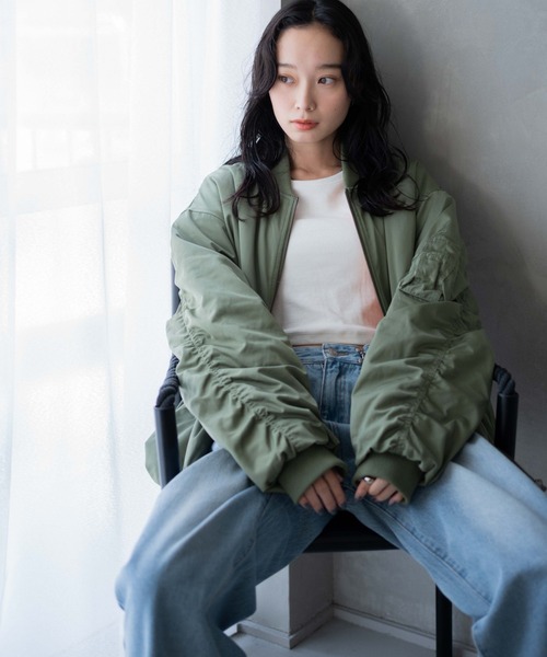 WEGO(ウィゴー)の「WEGO/ヴィンテージライクMA-1(MA-1・レディース・ブラック/カーキ・FREE)」の10枚目の写真