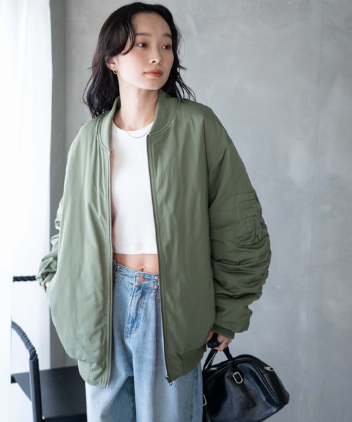 WEGO(ウィゴー)の「WEGO/ヴィンテージライクMA-1(MA-1・レディース・ブラック/カーキ・FREE)」の12枚目の写真