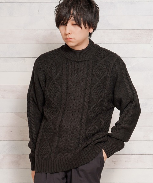 Mag.(マグ)の「【Bling Leads】ケーブルモックネックニット(ニット/セーター・メンズ・キャメル/モカ・LL/M/L)」の5枚目の写真