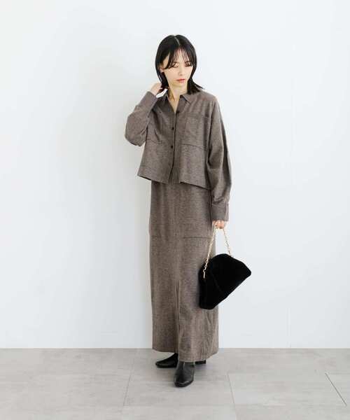 URBAN RESEARCH(アーバンリサーチ)の「シャツカラーニット(ニット/セーター・レディース・ブラック/グレー系その他/ベージュ・FREE)」の11枚目の写真