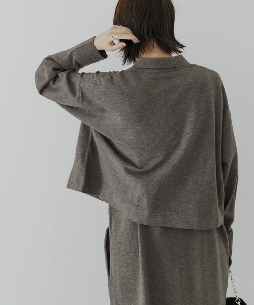 URBAN RESEARCH(アーバンリサーチ)の「シャツカラーニット(ニット/セーター・レディース・ブラック/グレー系その他/ベージュ・FREE)」の15枚目の写真