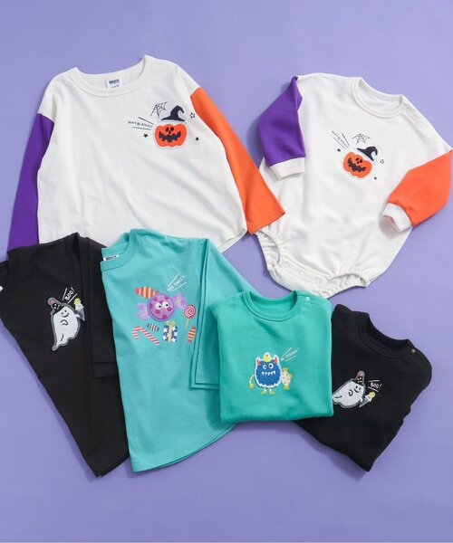 BREEZE（ブリーズ）の「【リンクコーデ可能】ハッピーハロウィンTシャツ（Tシャツ/カットソー・キッズ・エメラルド/ライム/オレンジ/パープル/ブラック/アイボリー・90/130/140/100/120/110/80）」の10枚目の写真