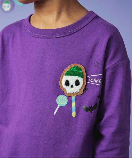 BREEZE（ブリーズ）の「【リンクコーデ可能】ハッピーハロウィンTシャツ（Tシャツ/カットソー・キッズ・エメラルド/ライム/オレンジ/パープル/ブラック/アイボリー・90/130/140/100/120/110/80）」の16枚目の写真